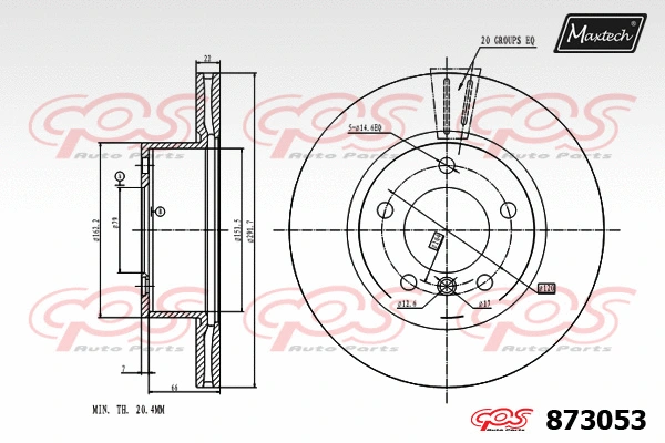 Disque de frein MAXTECH 873053