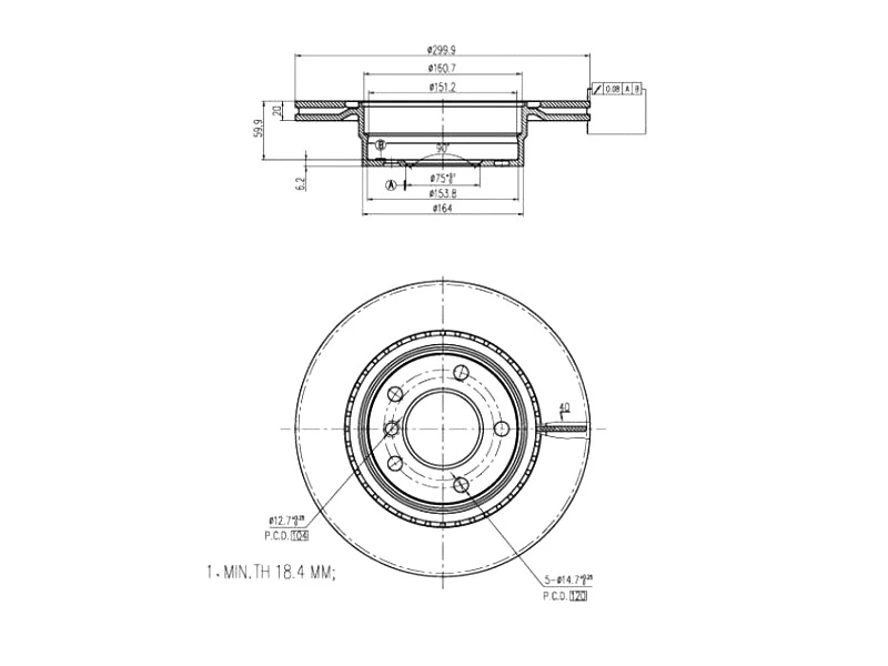 Disque de frein A.Z. Meisterteile AZMT-44-024-1274