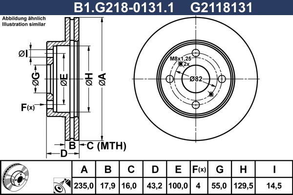 Disque de frein GALFER B1.G218-0131.1