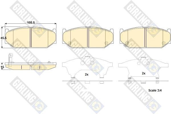 Kit de plaquettes de frein, frein à disque GIRLING 6135229