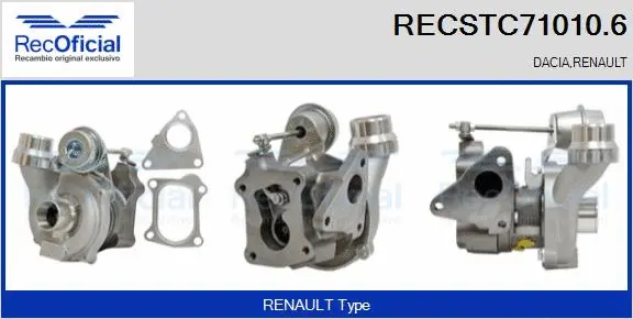 Turbocompresseur, suralimentation RECOFICIAL RECSTC71010.6