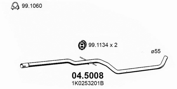 Tuyau d'échappement ASSO 04.5008