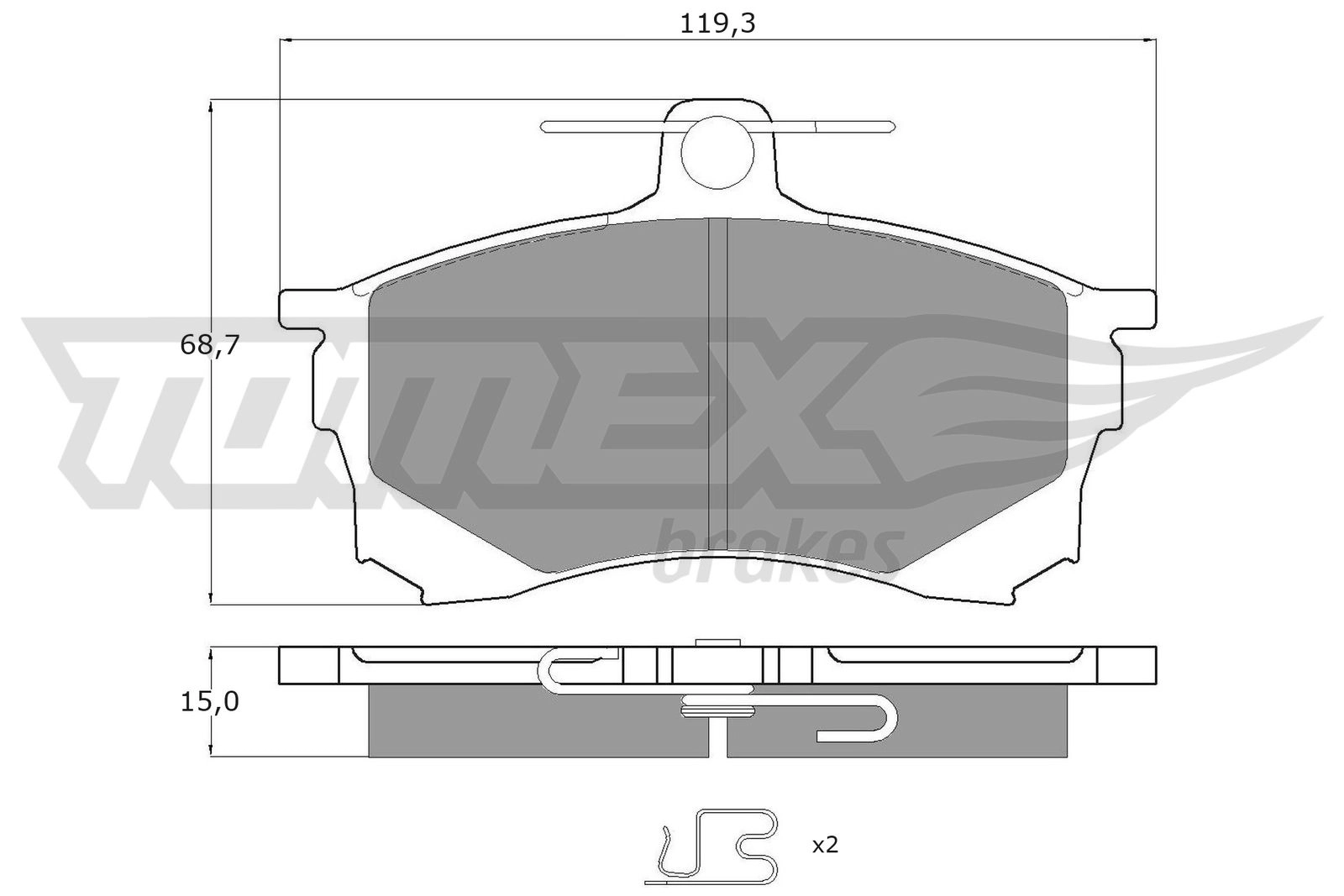 Kit de plaquettes de frein, frein à disque TOMEX Brakes TX 11-53