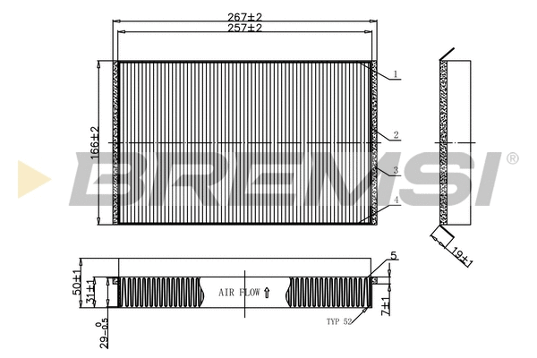 Filtre, air de l'habitacle BREMSI FC1553