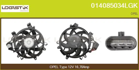 Moteur électrique, ventilateur pour radiateurs LGK 014085034LGK