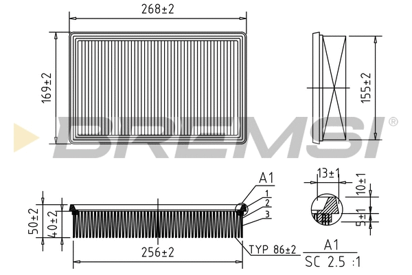 Filtre à air BREMSI FA0569