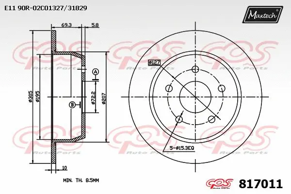 Disque de frein MAXTECH 817011