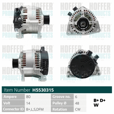Alternateur HOFFER H5530315