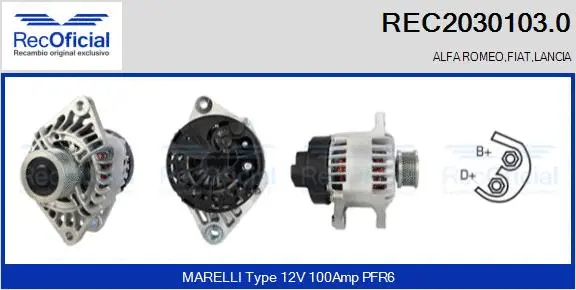 Alternateur RECOFICIAL REC2030103.0