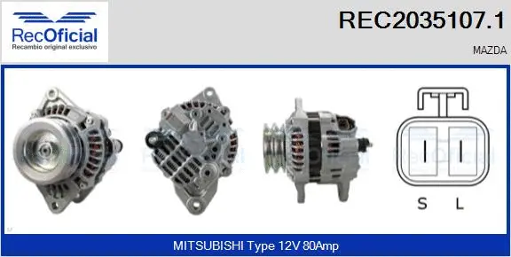 Alternateur RECOFICIAL REC2035107.1