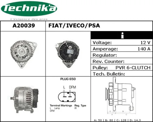 Alternateur Technika A20039