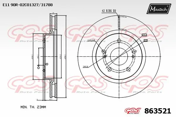 Disque de frein MAXTECH 863521