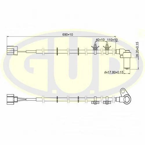 Capteur, vitesse de roue G.U.D. GABS02604