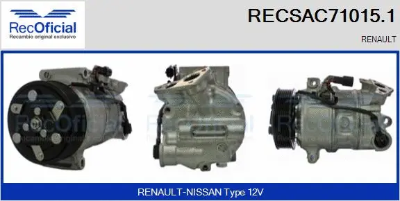 Compresseur, climatisation RECOFICIAL RECSAC71015.1
