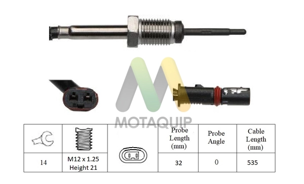 Capteur, température des gaz MOTAQUIP LVET418