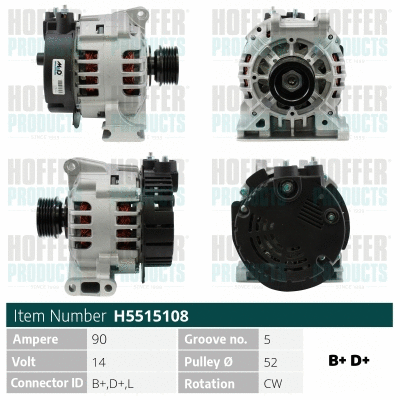 Alternateur HOFFER H5515108
