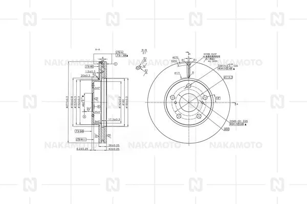 Disque de frein NAKAMOTO B02-TOY-18010406