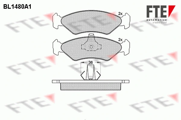 Kit de plaquettes de frein, frein à disque FTE 9010209