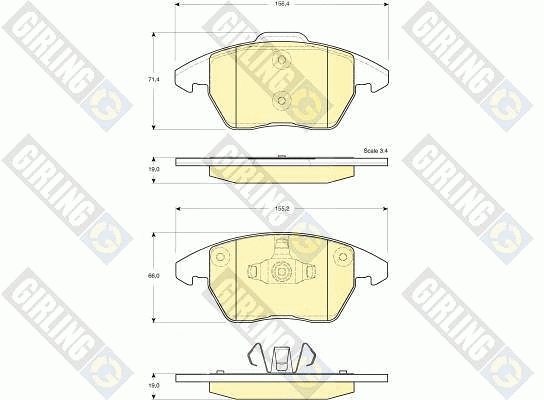 Kit de plaquettes de frein, frein à disque GIRLING 6116052
