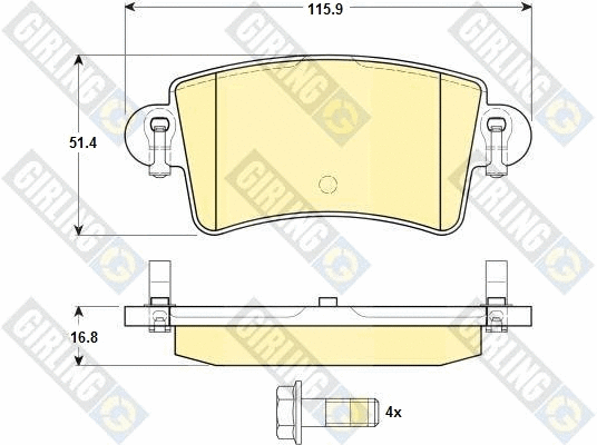 Kit de plaquettes de frein, frein à disque GIRLING 6114704