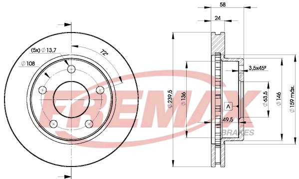 Disque de frein FREMAX BD-7974