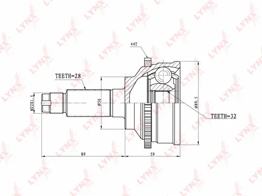 Jeu de joints, arbre de transmission LYNXAUTO CO-3654A