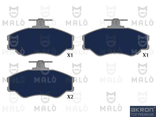 Kit de plaquettes de frein, frein à disque AKRON-MALÒ 1051318