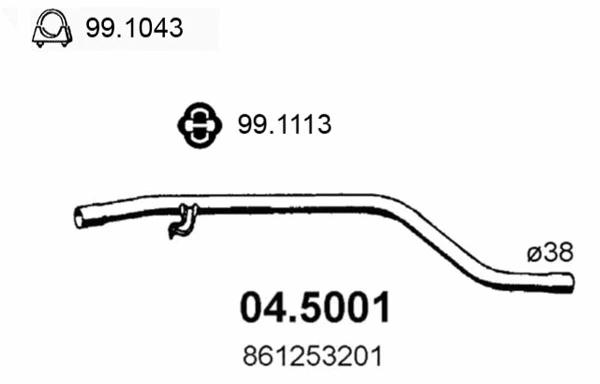 Tuyau d'échappement ASSO 04.5001