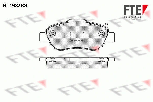 Kit de plaquettes de frein, frein à disque FTE 9010527