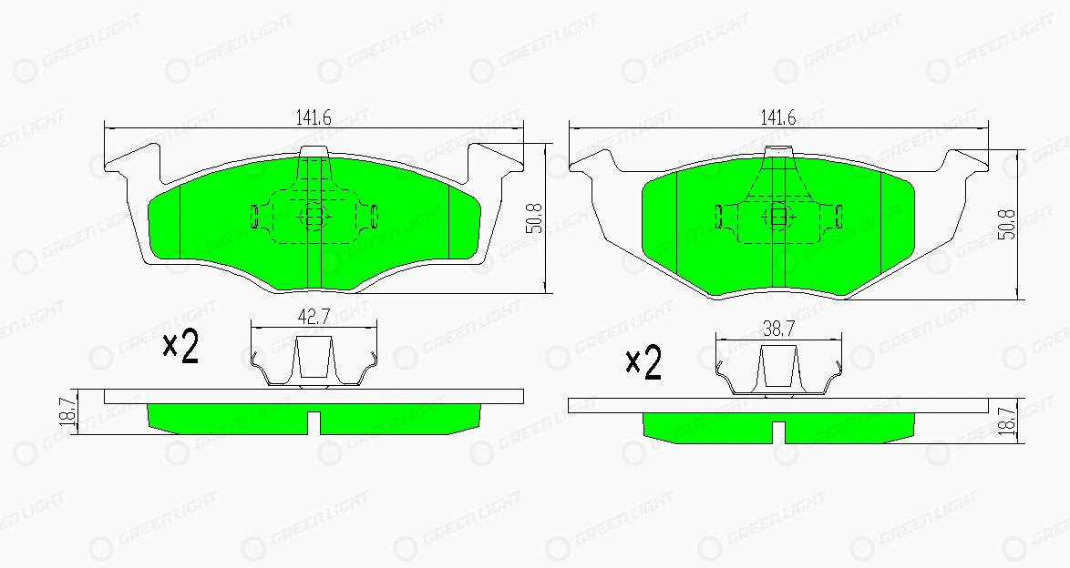 Kit de plaquettes de frein, frein à disque Automotive Adriado GLBP0190