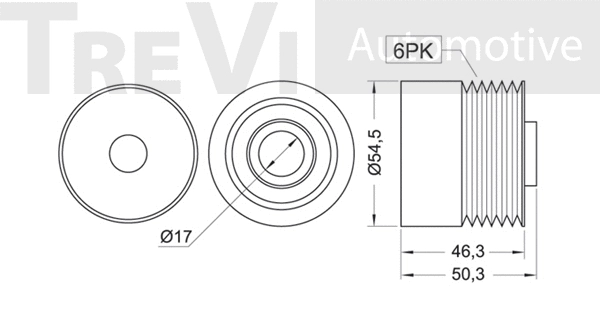 Poulie roue libre, alternateur TREVI AUTOMOTIVE AP1039