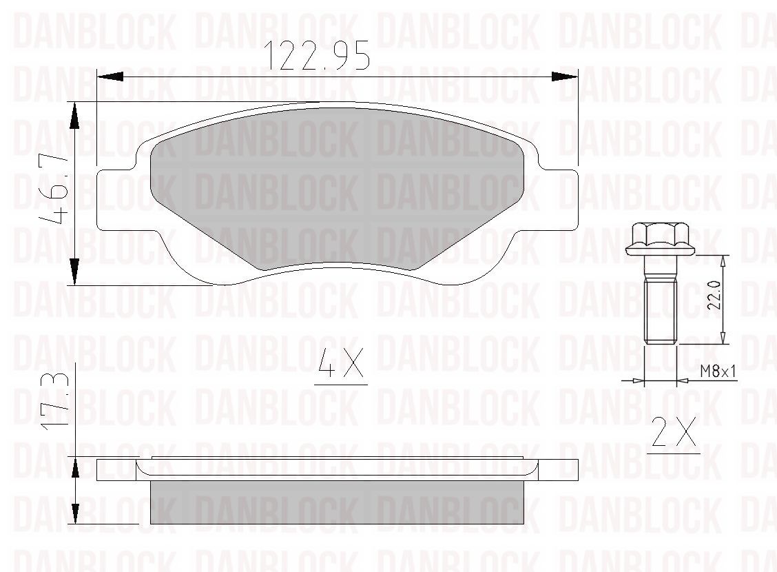 Kit de plaquettes de frein, frein à disque DANBLOCK DB 510215