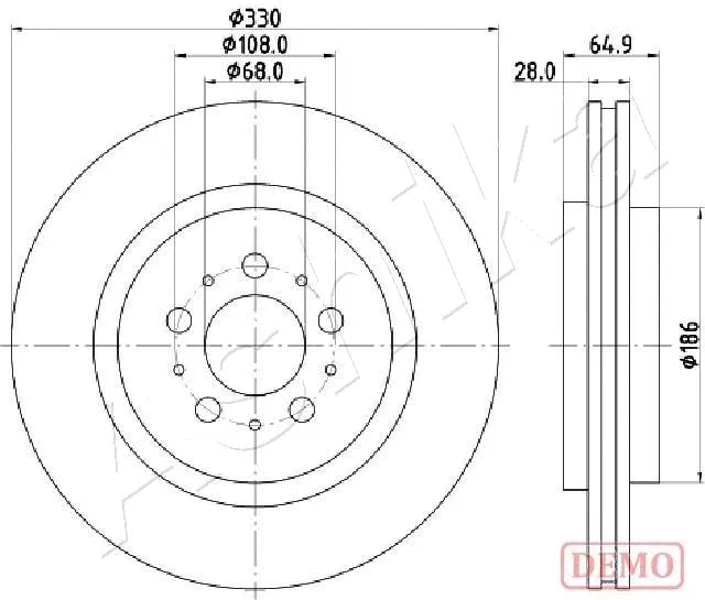 Disque de frein ASHIKA 61-00-0322C