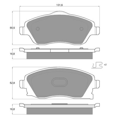 Kit de plaquettes de frein, frein à disque PROCODIS FRANCE PF1299