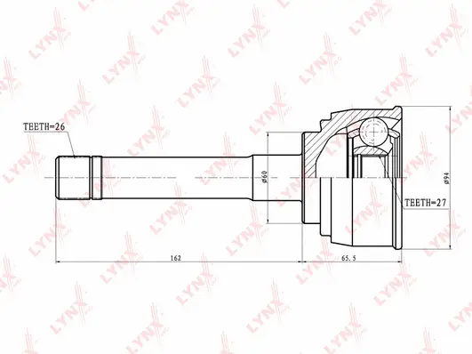 Jeu de joints, arbre de transmission LYNXAUTO CO-7526