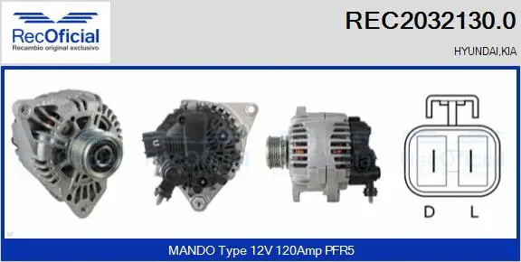 Alternateur RECOFICIAL REC2032130.0