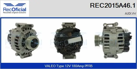 Alternateur RECOFICIAL REC2015A46.1