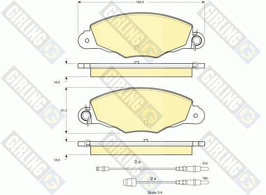 Kit de plaquettes de frein, frein à disque GIRLING 6113364