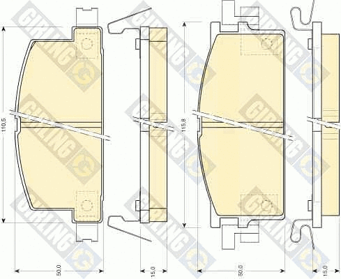 Kit de plaquettes de frein, frein à disque GIRLING 6107809