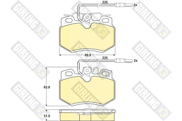 Kit de plaquettes de frein, frein à disque GIRLING 6104461