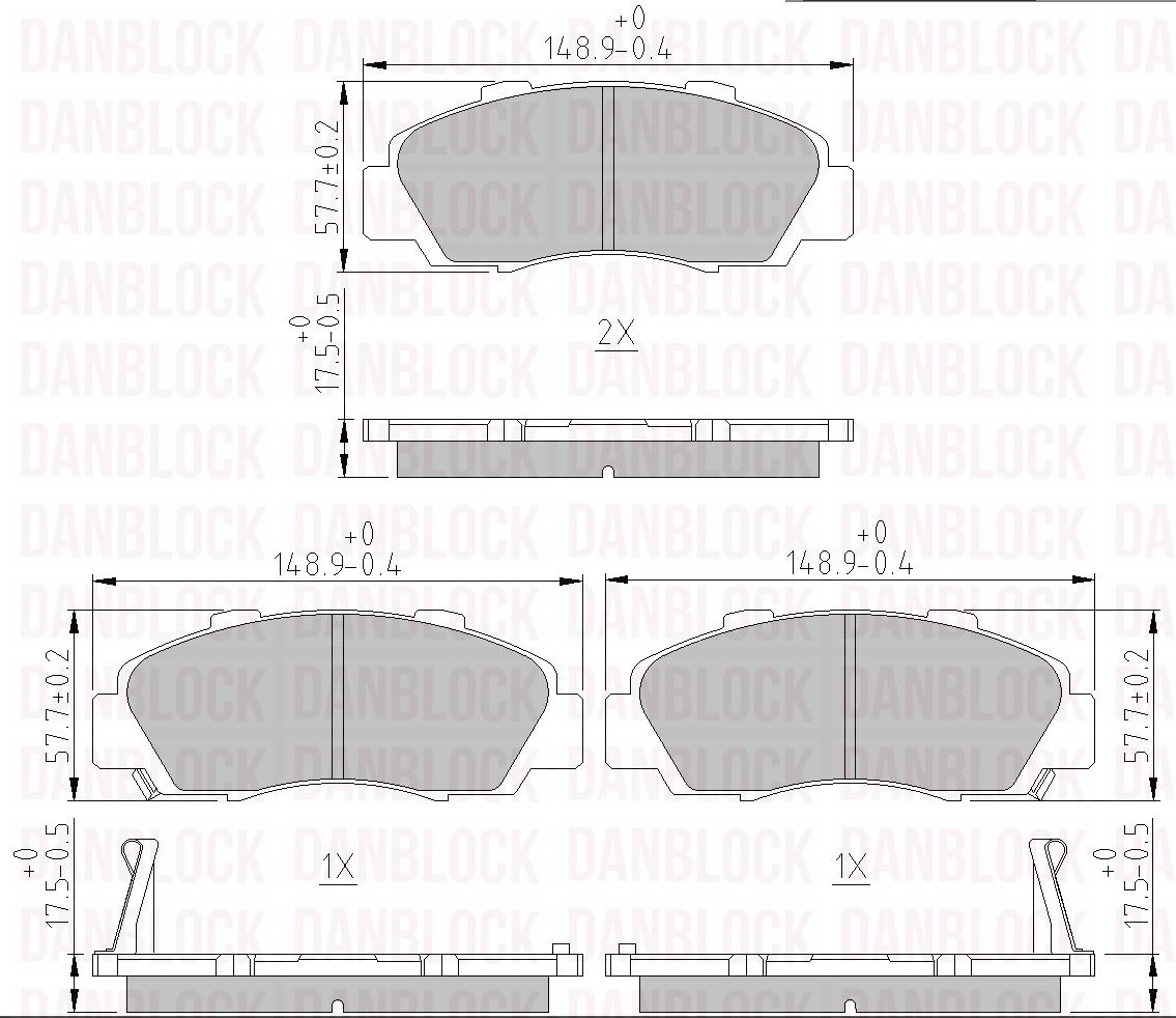 Kit de plaquettes de frein, frein à disque DANBLOCK DB 510157