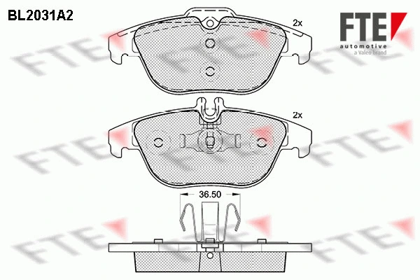 Kit de plaquettes de frein, frein à disque FTE 9010617