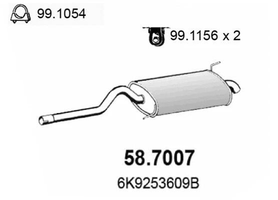 Silencieux arrière ASSO 58.7007
