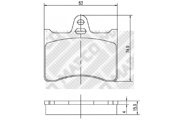 Kit de plaquettes de frein, frein à disque MAPCO 6896