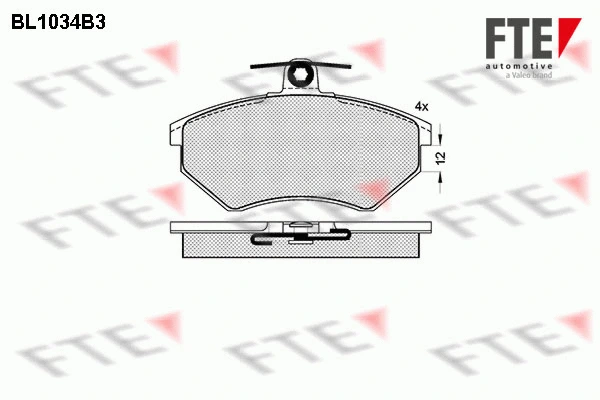 Kit de plaquettes de frein, frein à disque FTE 9010014