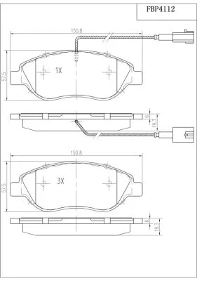 Kit de plaquettes de frein, frein à disque FI.BA FBP4112