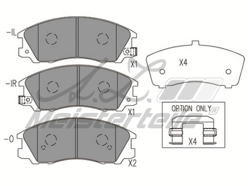 Kit de plaquettes de frein, frein à disque A.Z. Meisterteile AZMT-44-022-1650