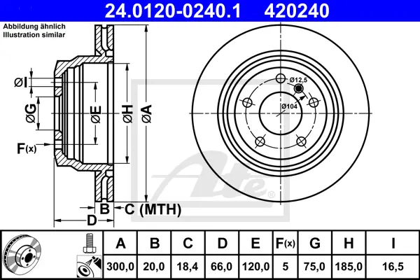 Disque de frein ATE-APAC 24.0120-0240.1