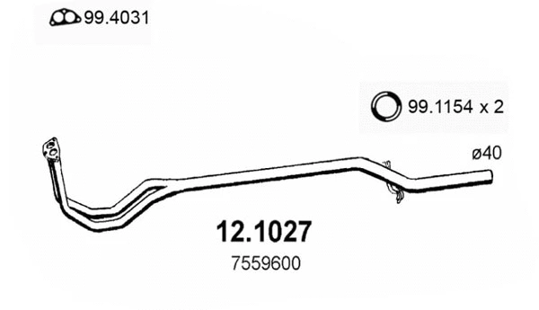 Tuyau d'échappement ASSO 12.1027