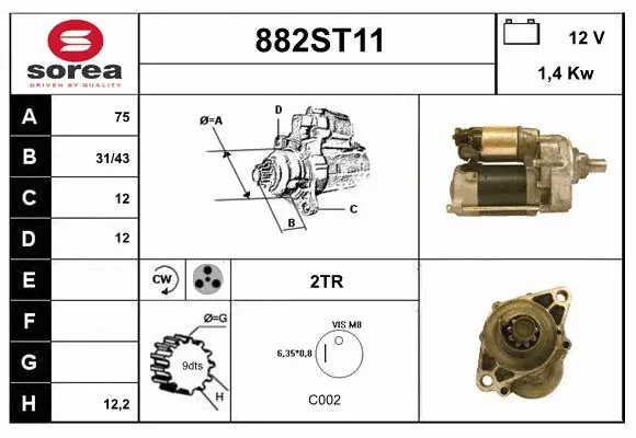 Démarreur STARTCAR 882ST11
